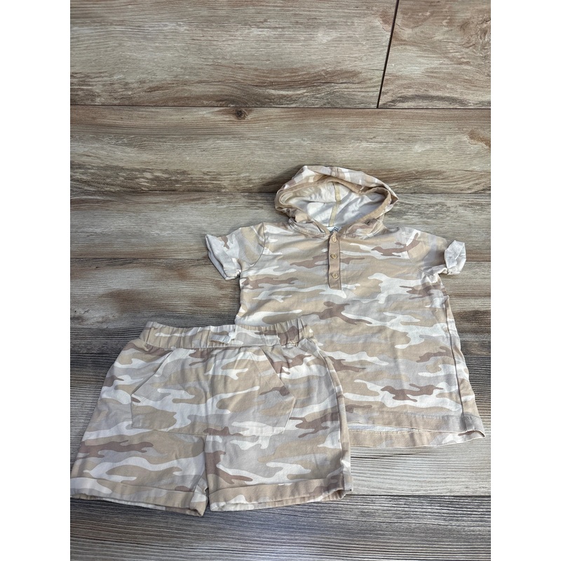City Mouse 2pc Camo Hooded Shirt & Shorts Tan sz 5T Tan 5T