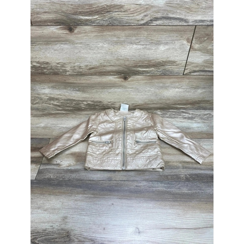 Genuine Kids Faux Leather Jacket Champagne sz 18m