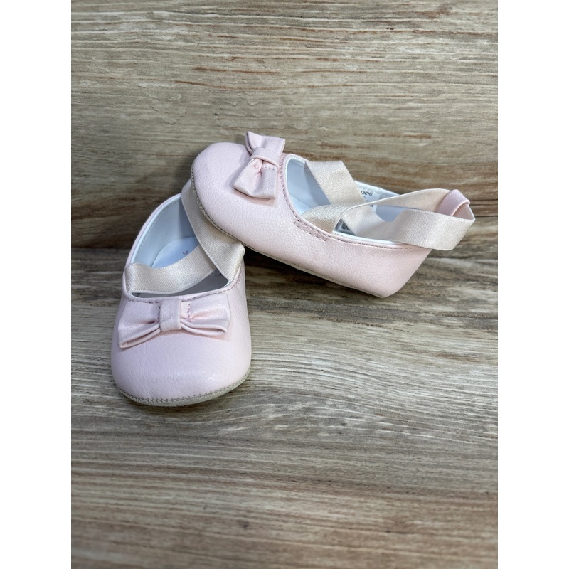 Janie & Jack Ballet Crib Shoes in Petal Pink sz 6-12m