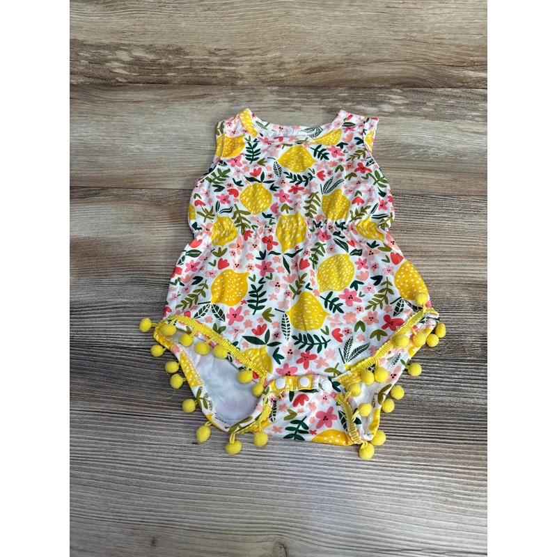 Lemon Print Tank Romper White sz 6-9m White 6m