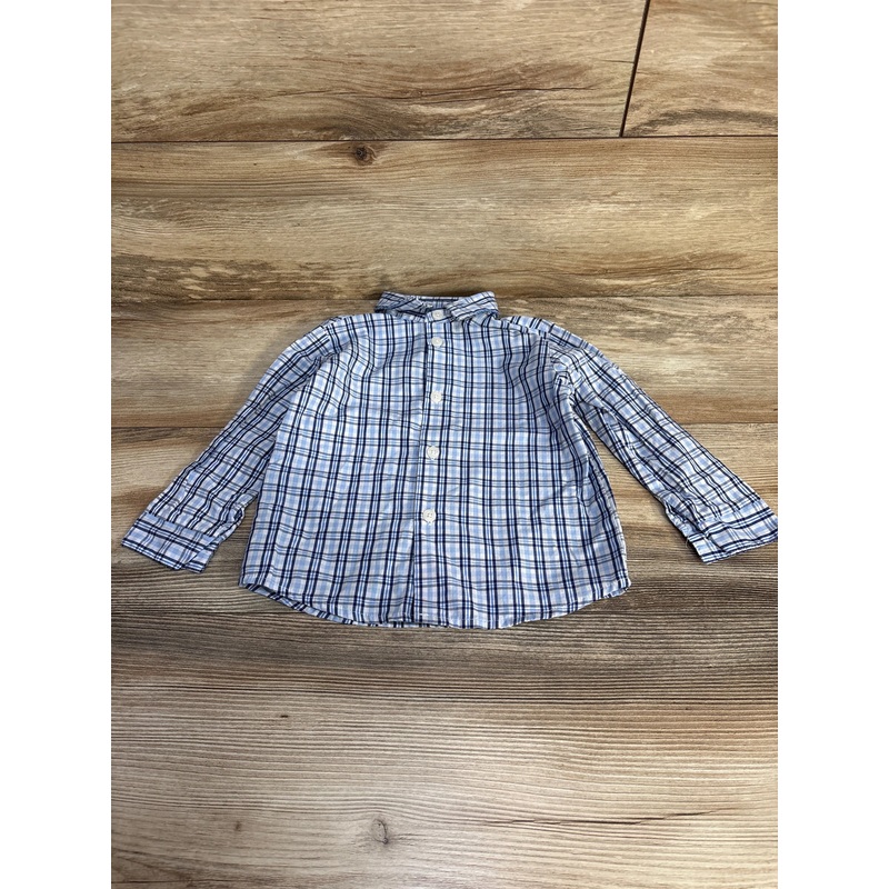 Nautica Plaid Button Up Shirt Blue sz 24m Blue 24m