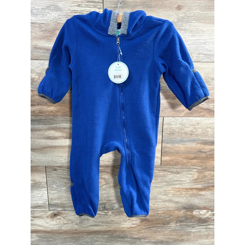 NEW Cuddle Club Blue Fleece Baby Bunting sz 6-12m