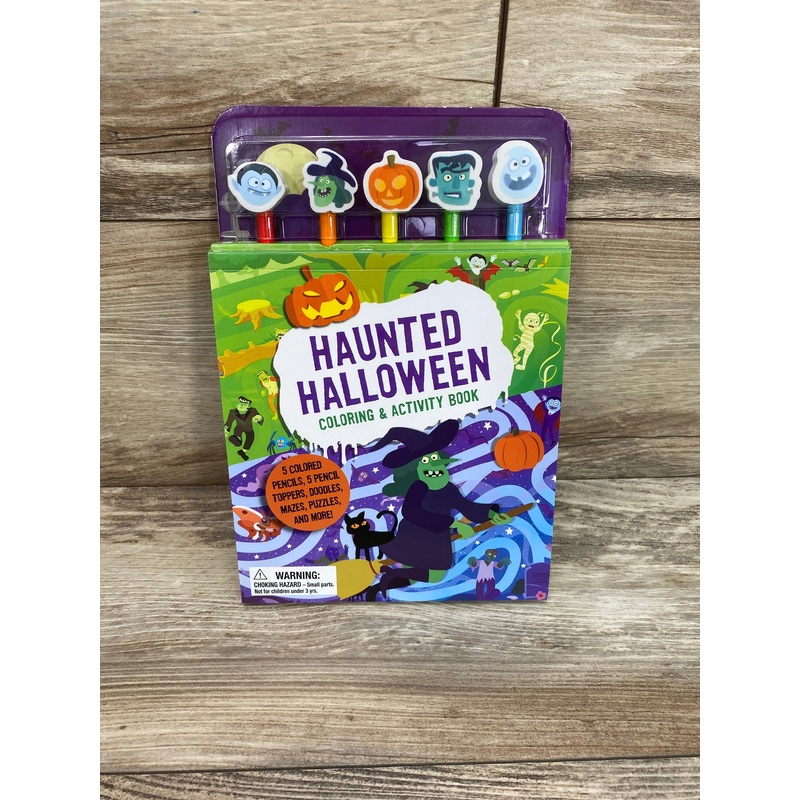 NEW Haunted Halloween Pencil Toppers Paperback  Coloring Book