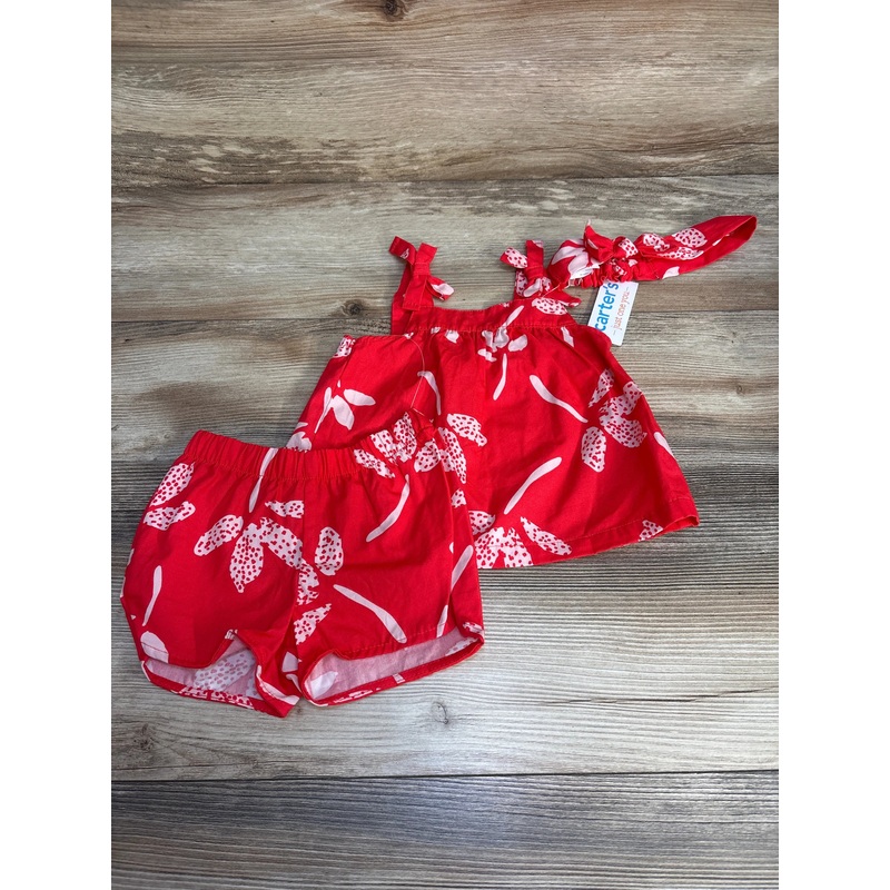 NEW Just One You 3pc Floral Top + Shorts + Headband Red sz 9m Red 9m