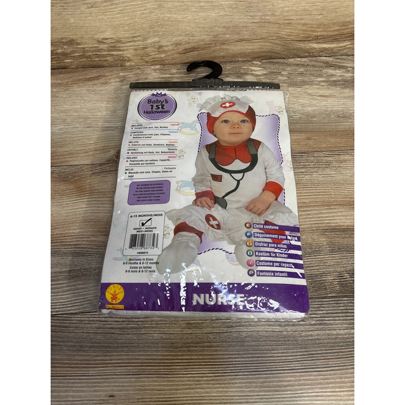 NEW Rubie’s Baby’s 1st Halloween Nurse Costume sz 6-12m White
