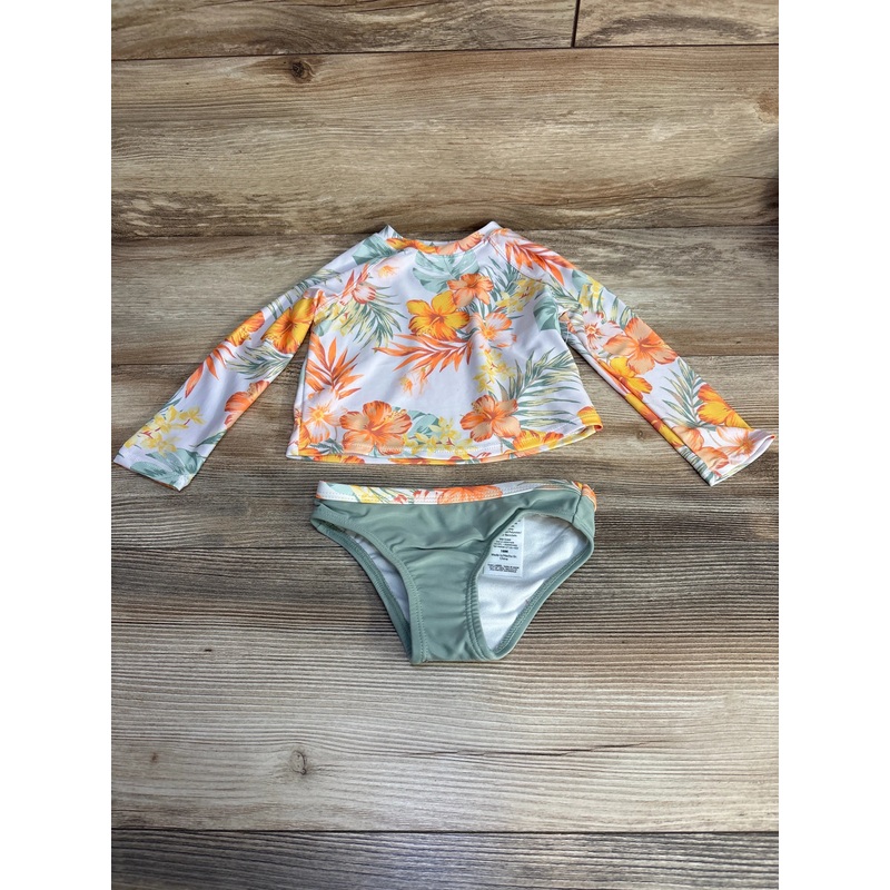 NEW Wonder Nation 2pc Tropical Rashguard Set White sz 18m White 18m