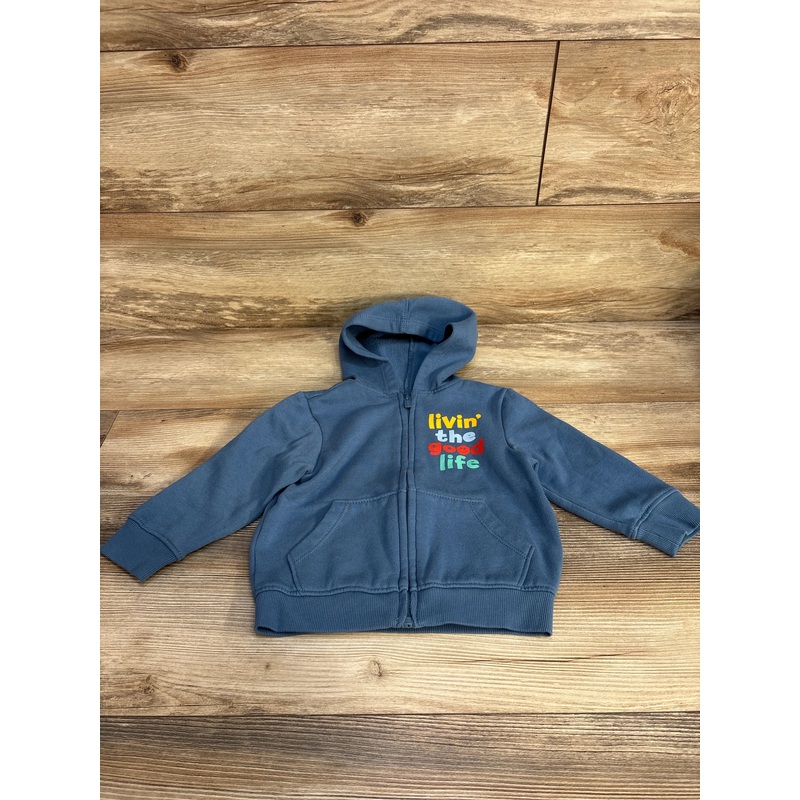 Old Navy Livin’ The Good Life Full Zip Hoodie Blue sz 18-24m Blue 18m