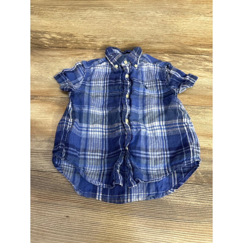 Ralph Lauren Plaid Button Down Shirt Blue sz 2T Blue 2T