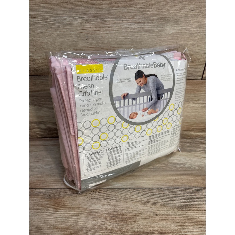 BreathableBaby Breathable Mesh Crib Liner in Pink Print