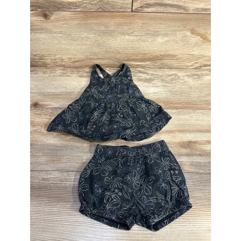 Carter’s 2pc Floral Top & Shorts Black sz 6m Black 6m