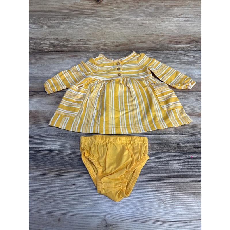 Carter’s 2pc Striped Henley Striped Dress & Bloomers Yellow sz 3m Yellow 3m