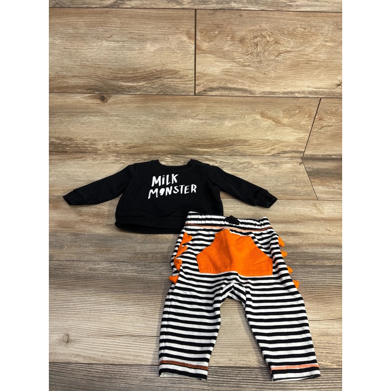 Cat & Jack 2pc Milk Monster Sweatshirt & Joggers Black sz 3-6m Black 3m