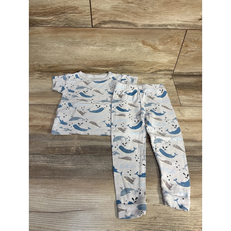 Chick Pea 2pc Whale Pajama Set Grey sz 2T Grey 2T