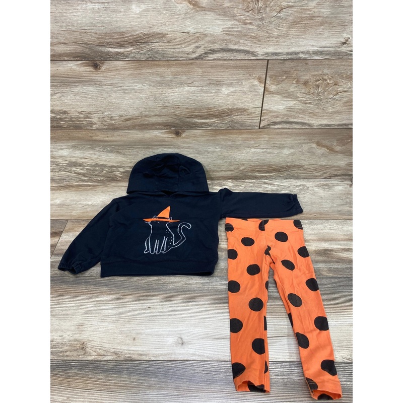 Child Of Mine 2pc Black Cat Hoodie & Leggings Black sz 2T