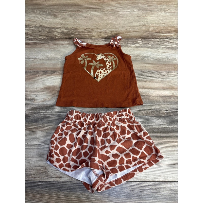 Children’s Place 2pc Giraffe Tank Top & Shorts Brown sz 3T Brown 3T