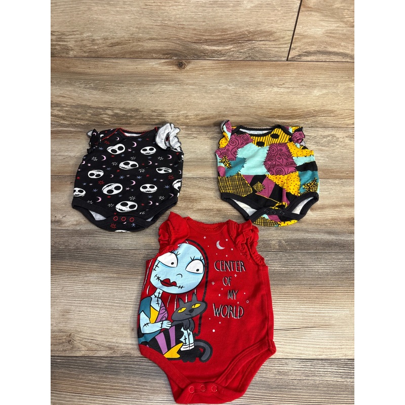Disney The Nightmare Before Christmas 3pk Bodysuits sz 0-3m Multicolor Newborn