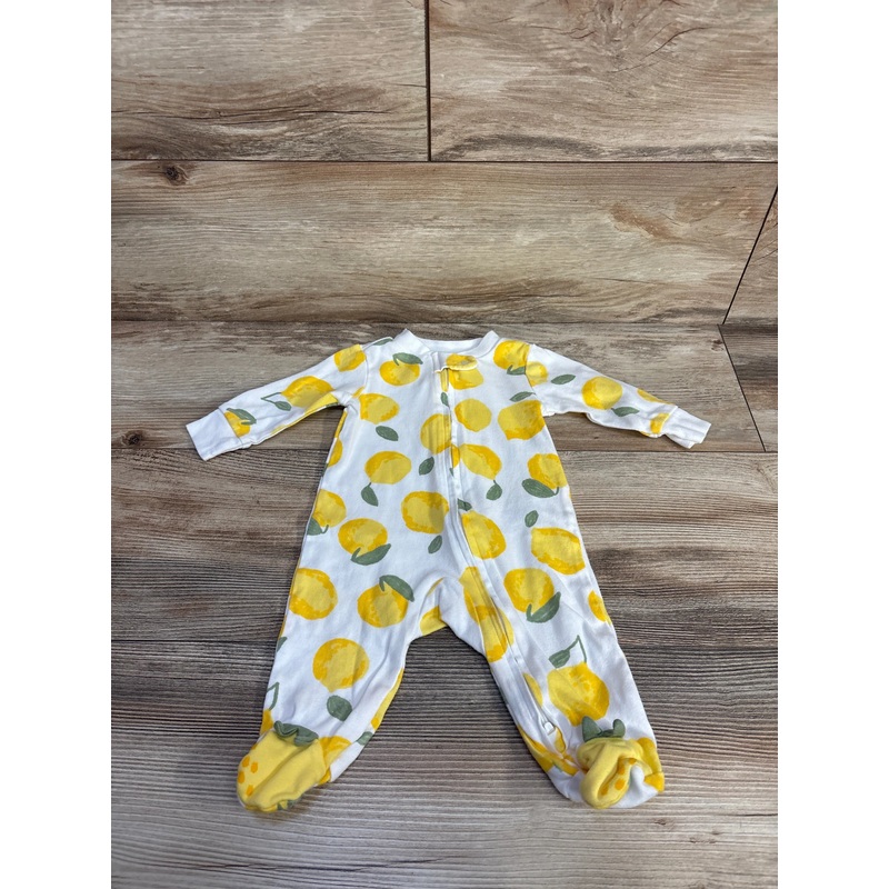 Just One You Lemon Print Sleeper White sz 3m White 3m