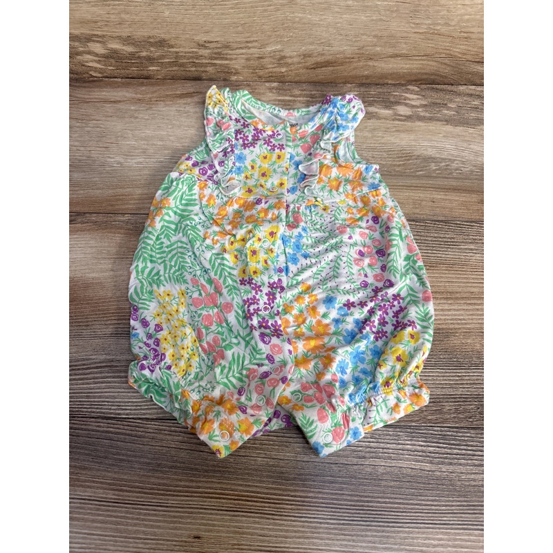 Little Me Floral Ruffle Romper White sz 6m White 6m