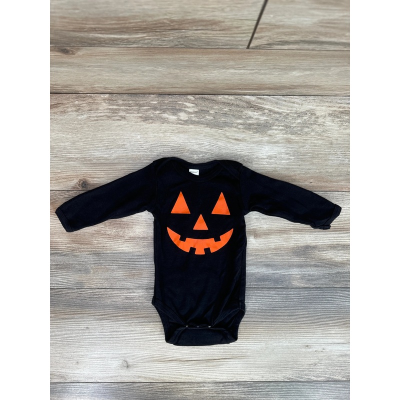 Monag Pumpkin Face Bodysuit Black sz 3-6m