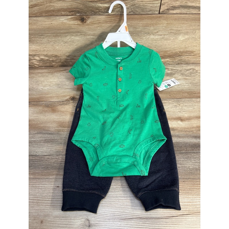 NEW Carter’s 2pc Henley Bodysuit & Pants Green sz 12m Green 12m