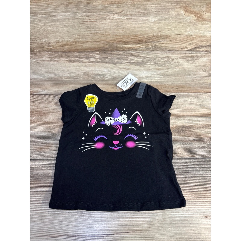 NEW Children’s Place Glow Cat Graphic Shirt Black sz 12m Black 12m