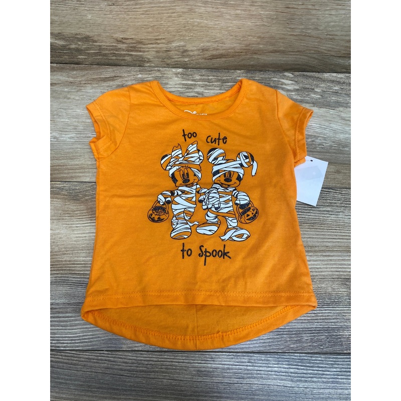 NEW Disney Too Cute To Spook Shirt Orange sz 12m