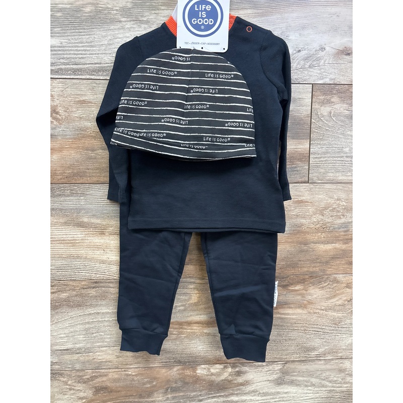NEW Life Is Good 3pc Boo Crew Set Black sz 2T Black 2T