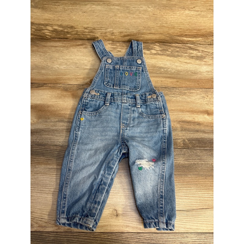 Old Navy Embroidered Denim Overalls Blue sz 6-12m Blue 6m