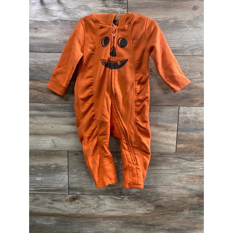 Old Navy Pumpkin Hooded Jumpsuit Costume Orange sz 12-18m