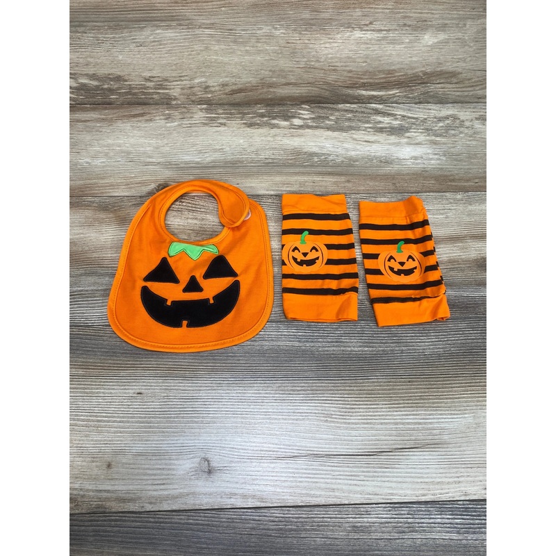 Orange Pumpkin Bib & Legging Set sz 3-12m