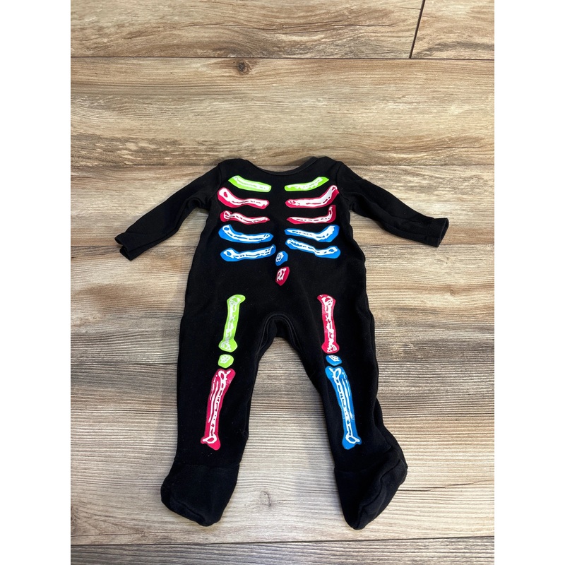 Skeleton Footed Coverall Black sz 6-9m