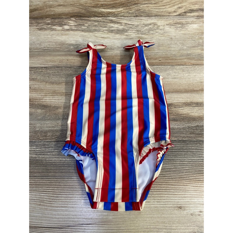 Cat & Jack 1pc Striped Swimsuit Red sz 6-9m Multicolor 6m