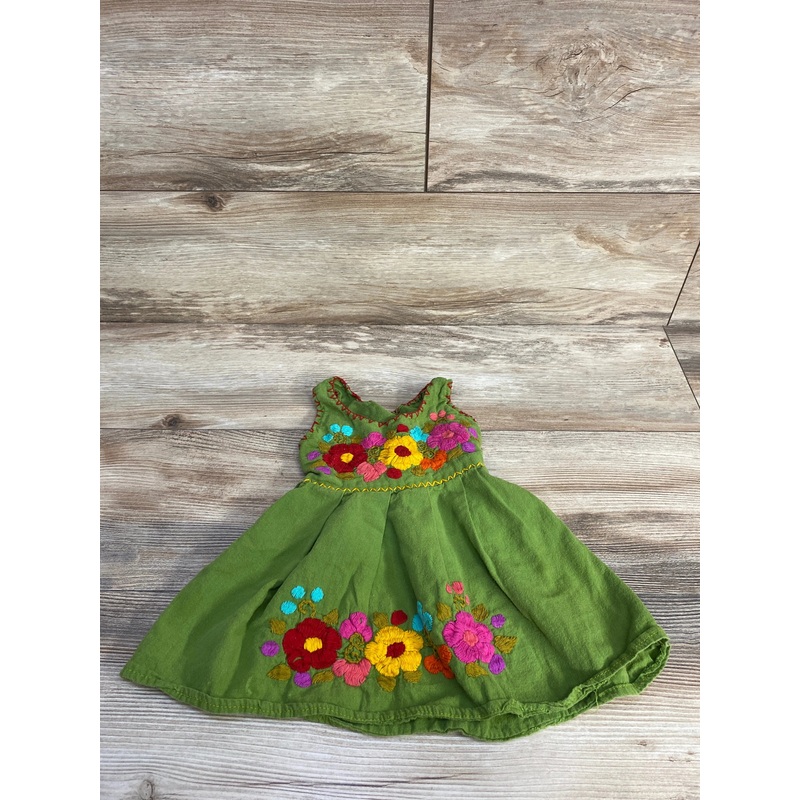 Floral Embroidered Dress Green sz 6m Green 6m