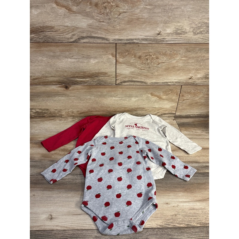 Hudson Baby 3pk Apple Bodysuits sz 24m Multicolor 24m