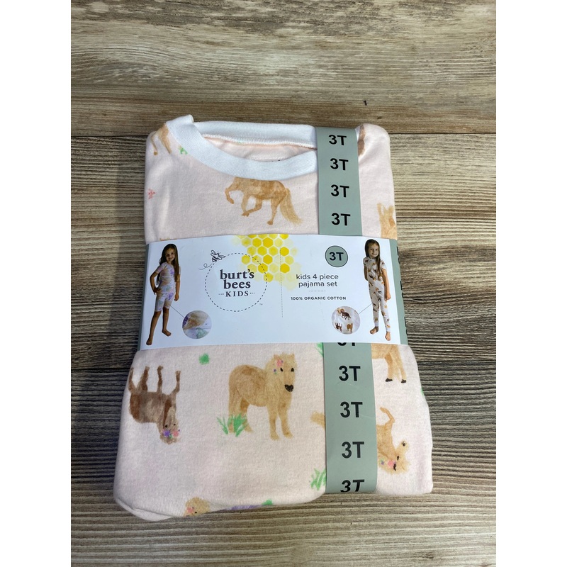 NEW Burt’s Bees Kids 4pc Pajama Set Pink sz 3T Multicolor 3T
