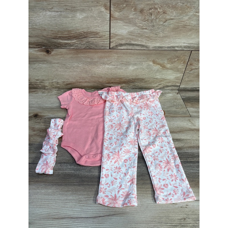 NEW Daisy Fuentes 3pc Bodysuit + Pants + Headband Set Pink sz 12m Pink 12m