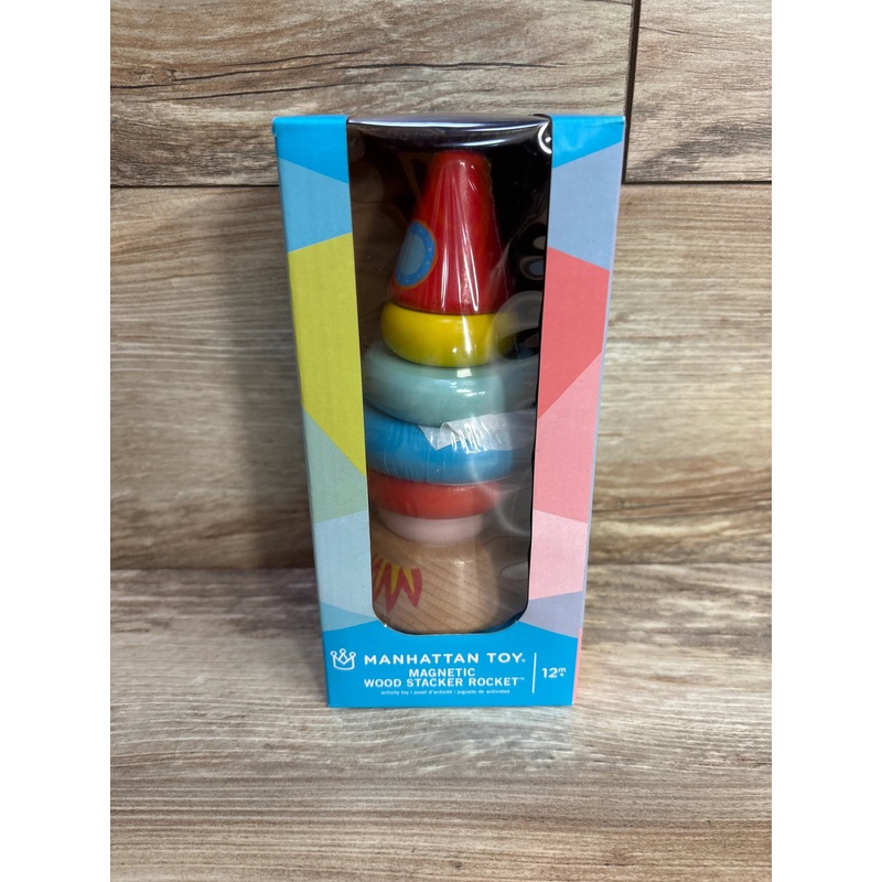 NEW Manhattan Toy Magnetic Wood Stacker Rocket