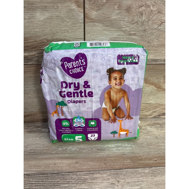NEW Parent’s Choice Dry & Gentle Diapers 27ct. Size 5