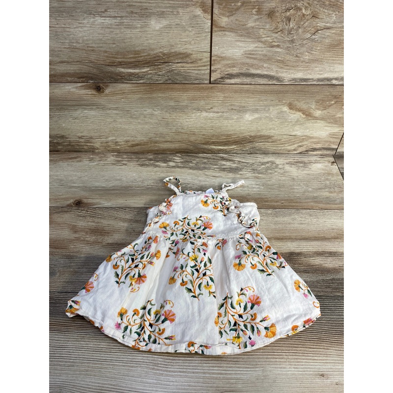 Old Navy Floral Ruffle Trim Dress Cream sz 18-24m Cream 18m