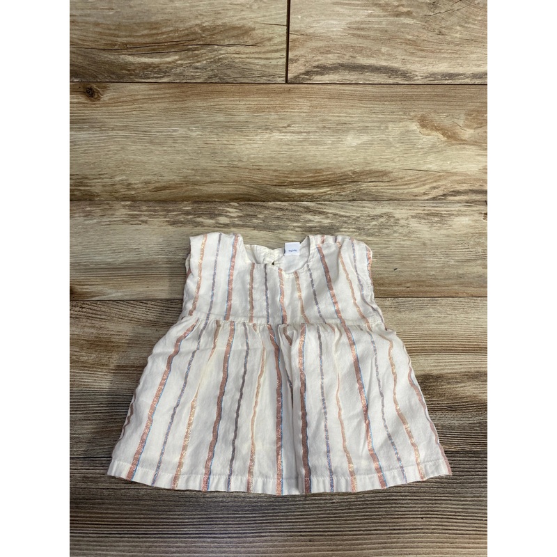 Old Navy Metallic Stripes Top White sz 18-24m White 18m