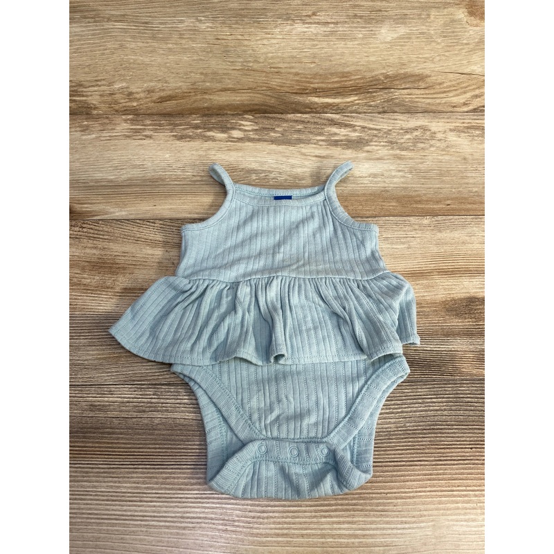 Old Navy Sleeveless Pointelle Peplum Bodysuit Green sz 6-12m Green 6m