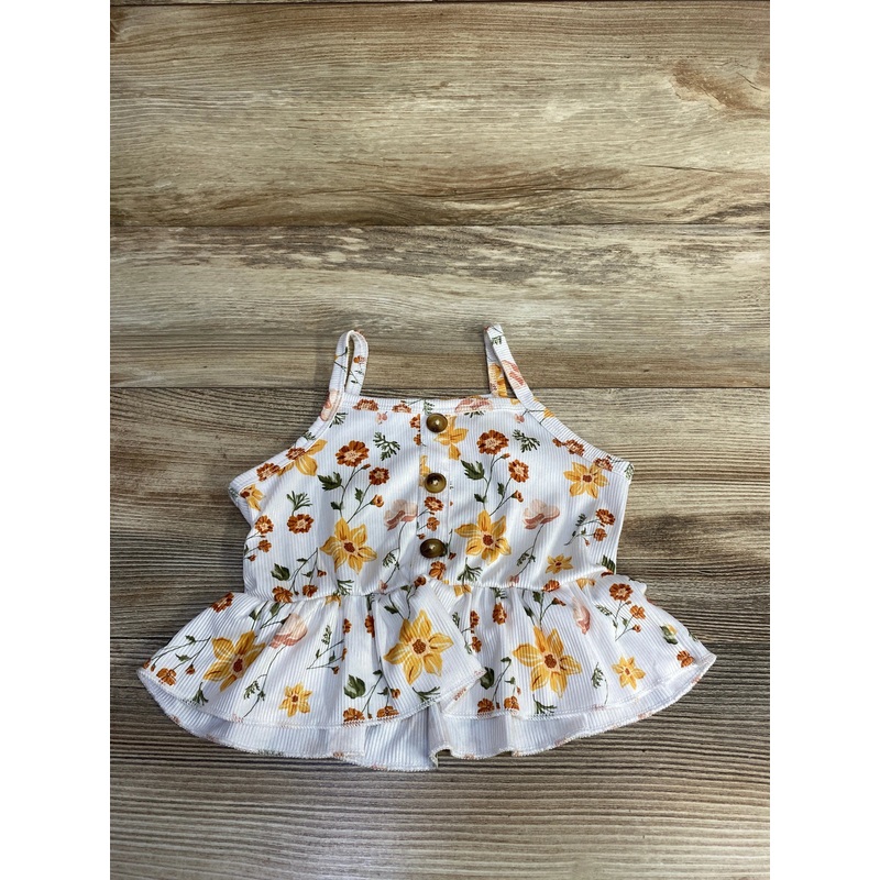Shein Floral Peplum Top White sz 12-18m White 12m