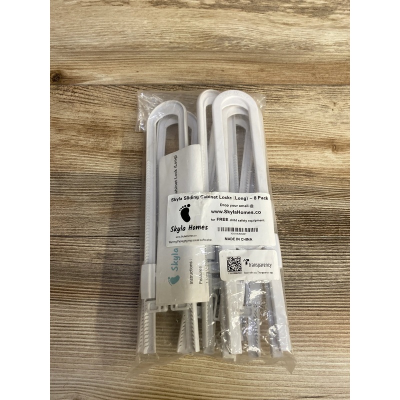 Skyla Sliding Cabinet Locks White 7pk