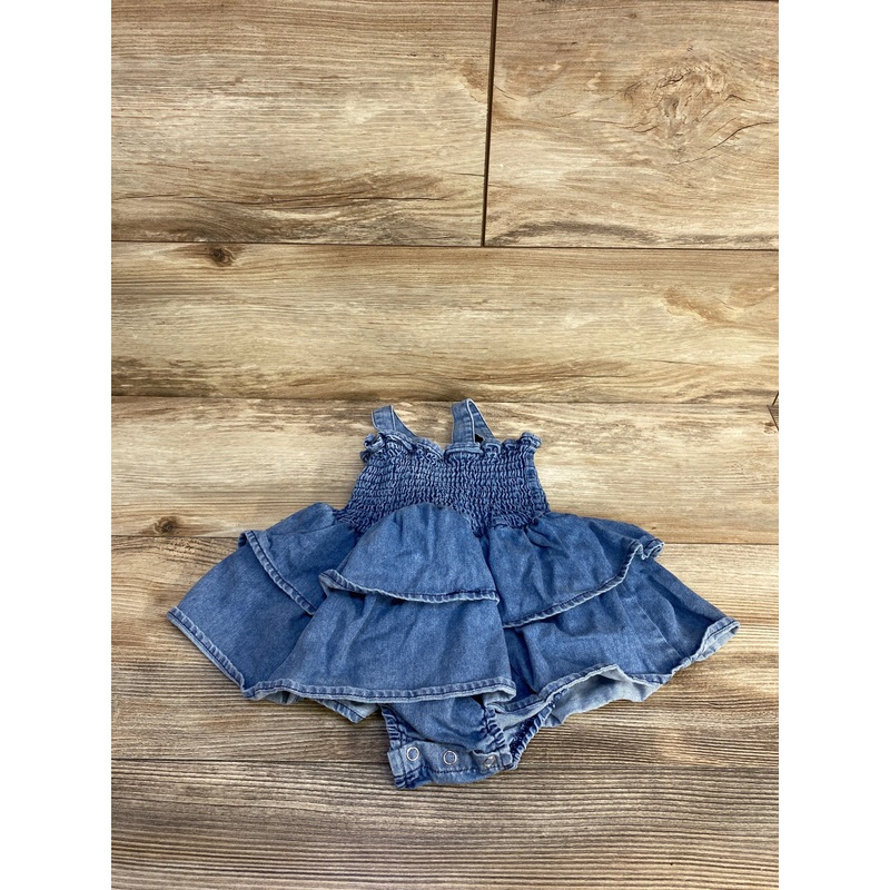 Smocked Denim Romper Blue sz 6-9m Blue 6m