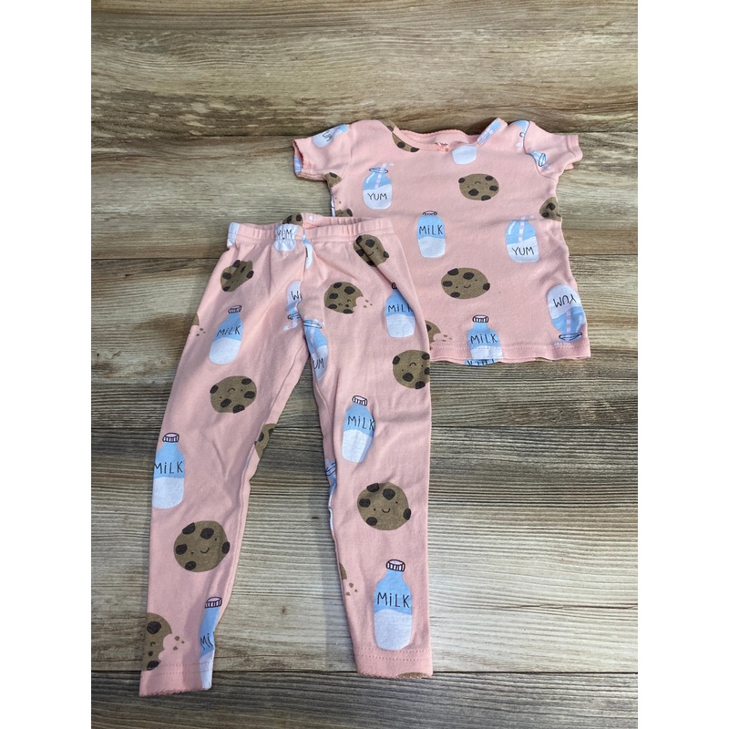 Carter’s 2pc Milk & Cookies Pajama Set Pink sz 2T Pink 2T