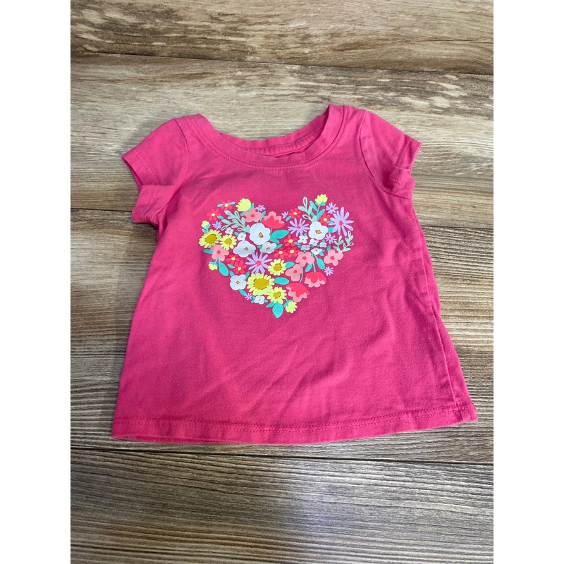 Cat & Jack Floral Heart Shirt Pink sz 12m Pink 12m