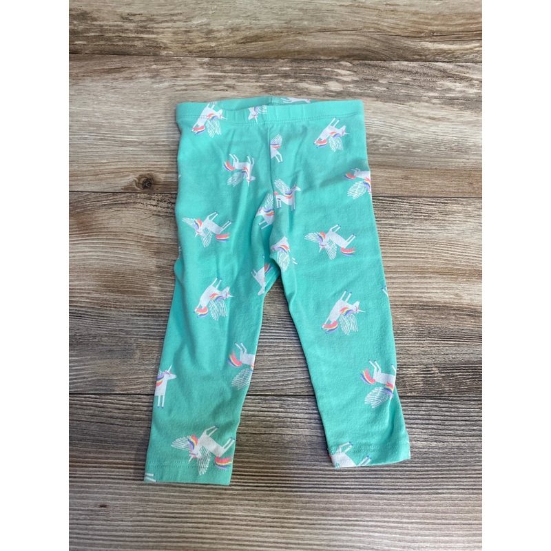 Cat & Jack Unicorn Leggings Green sz 12m Green 12m