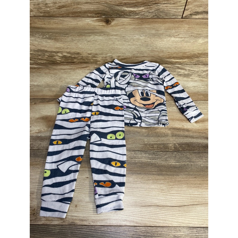 Disney 2pc Mickey Mouse Mummy Pajama Set White sz 18m White 18m