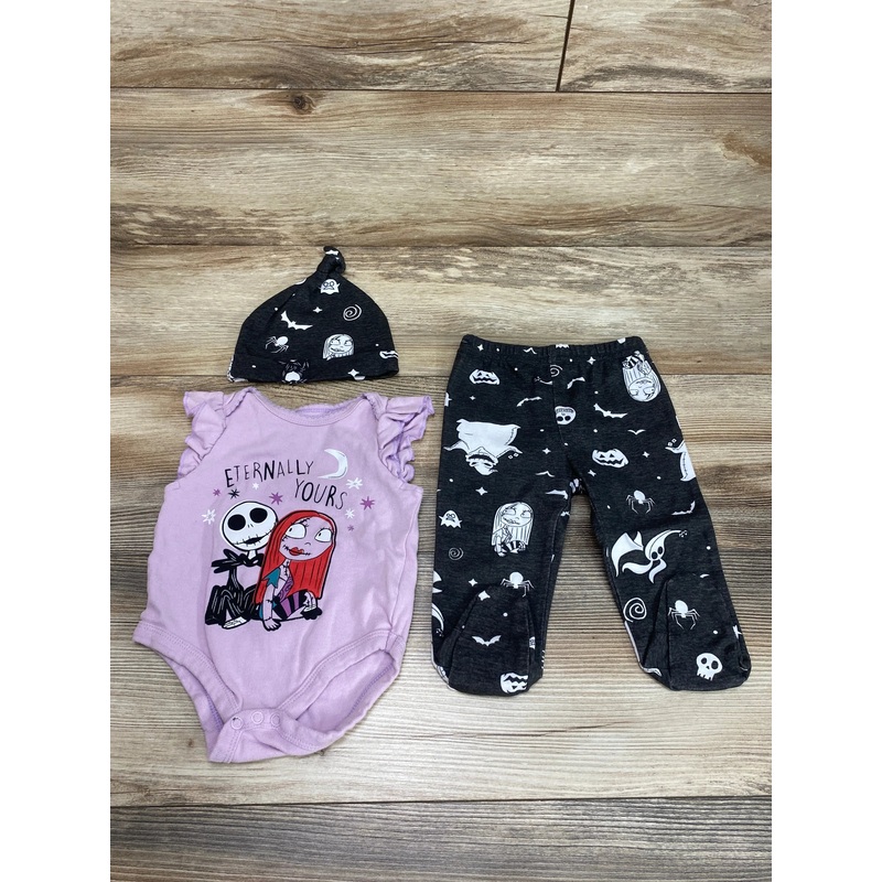 Disney The Nightmare Before Christmas 3pc Bodysuit Set Purple sz 0-3m