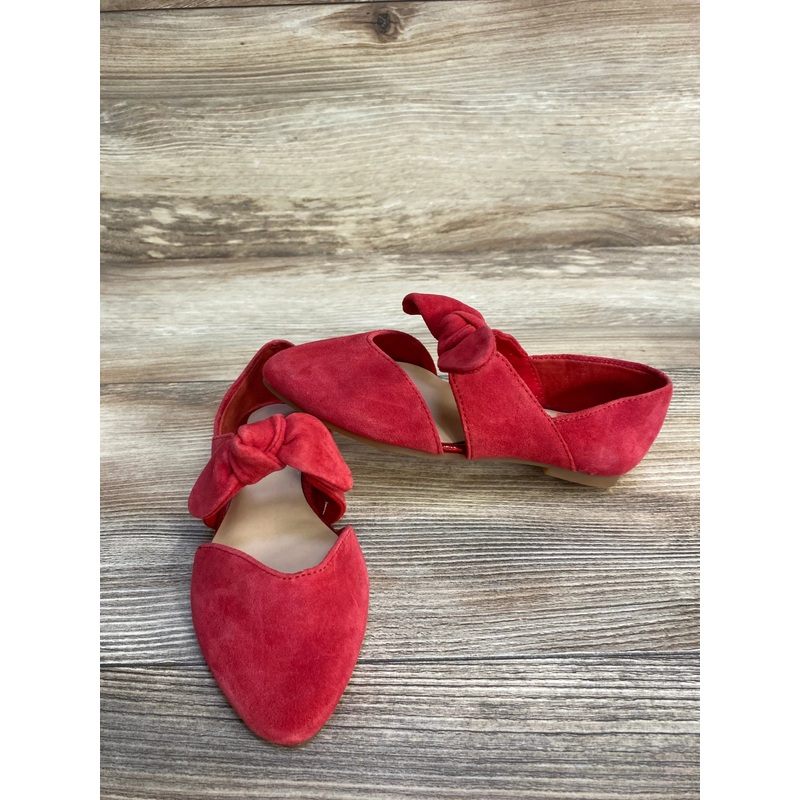 GB Girls Red Suede Bow Shoes sz 9c